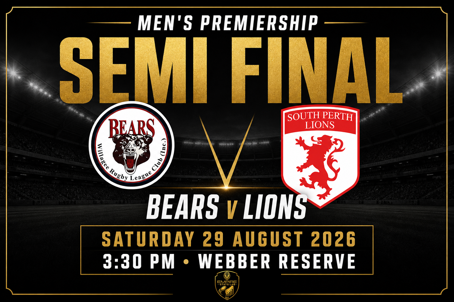 Men’s Premiership Semi Final Preview: Bears and Lions renew their Grand Final rivalry at Webber Reserve